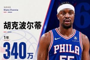 我也是冠军中锋！Shams：胡克波尔蒂1年340万加盟76人-ik